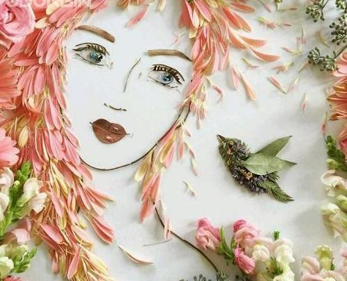 عکس نقاشی دختر گل گلی