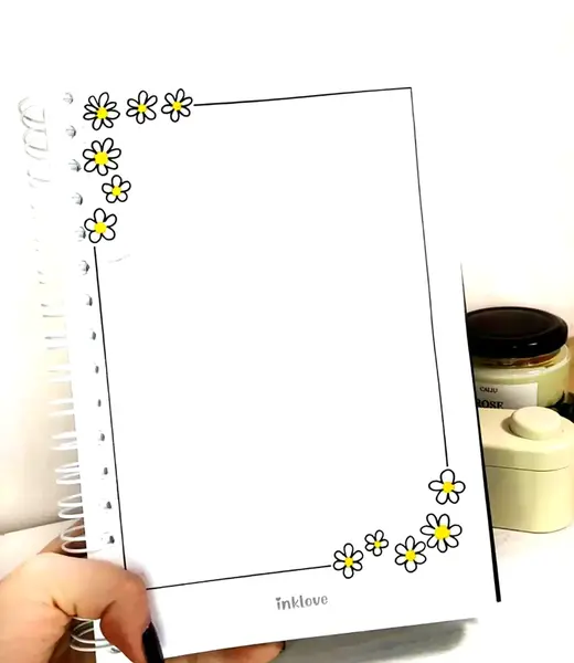عکس نقاشی گل گوشه دفتر مشق