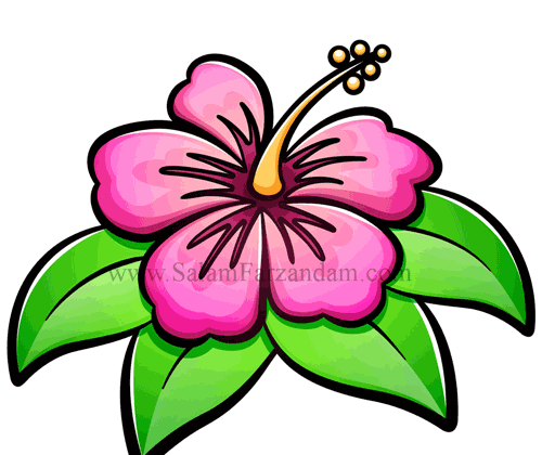 عکس نقاشی گل گوشه دفتر مشق