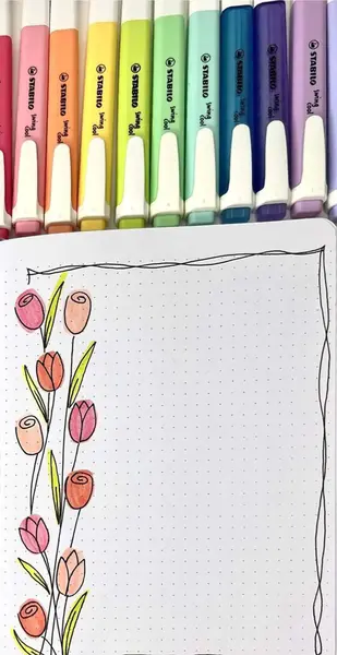 عکس نقاشی گل برای گوشه دفتر