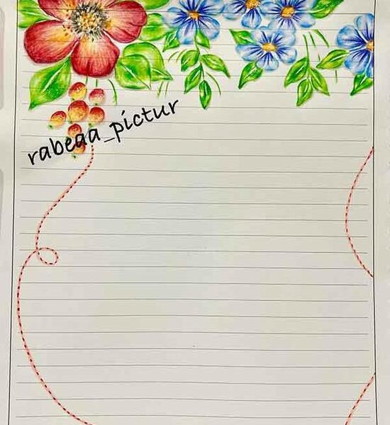 عکس نقاشی گل برای گوشه ی دفتر