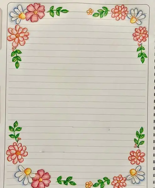 عکس نقاشی گل برای گوشه ی دفتر