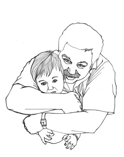 عکس پدر و پسر نقاشی