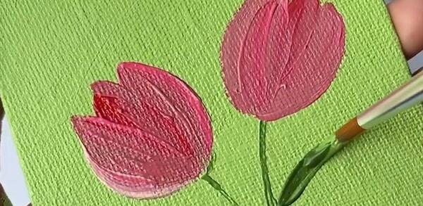 عکس نقاشی یک گل لاله زیبا