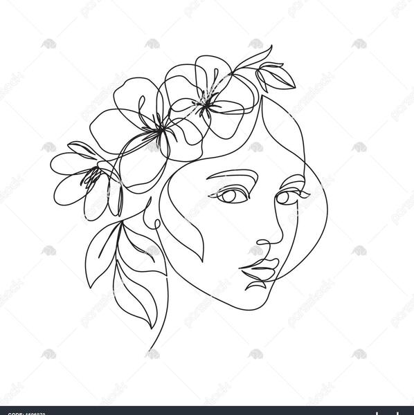 عکس نقاشی گل مینیمال ساده