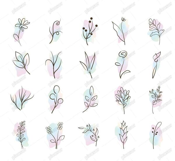 عکس نقاشی مینیمال گل و گیاه