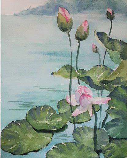 عکس نقاشی گل مردابی