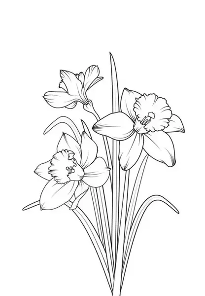 عکس نقاشی گل نرگس برای کلاس سوم