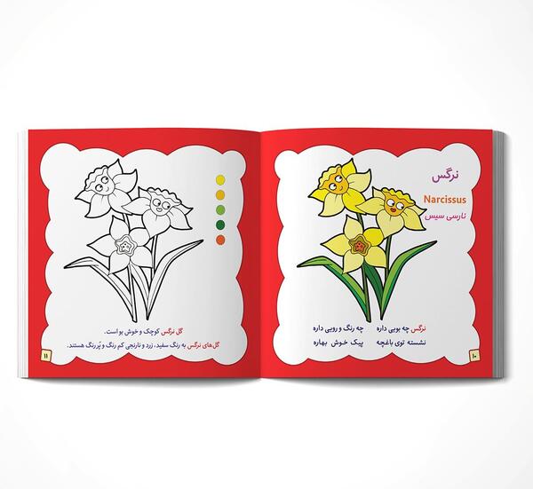 عکس نقاشی گل نرگس کودکانه
