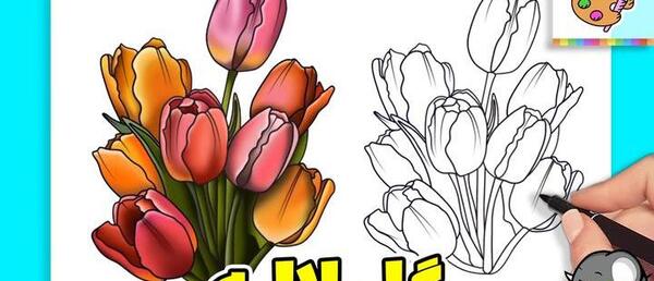 عکس نقاشی گل نرگس کودکانه