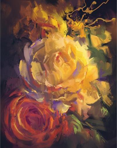 عکس نقاشی گل نقاشی گل رز