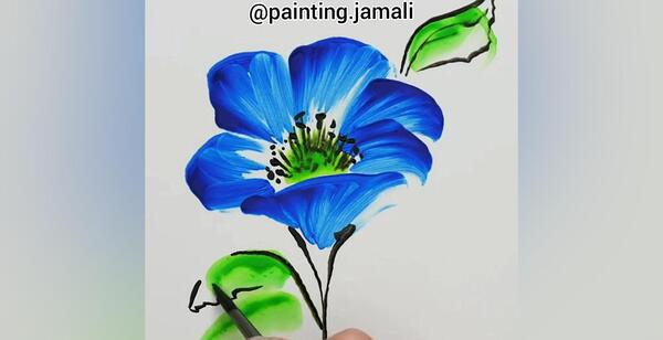 عکس نقاشی گل و گلدان با گواش