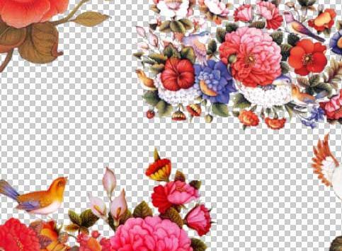 عکس نقاشی گل و مرغ به انگلیسی