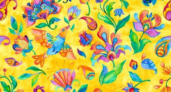 عکس نقاشی گل و بلبل سنتی