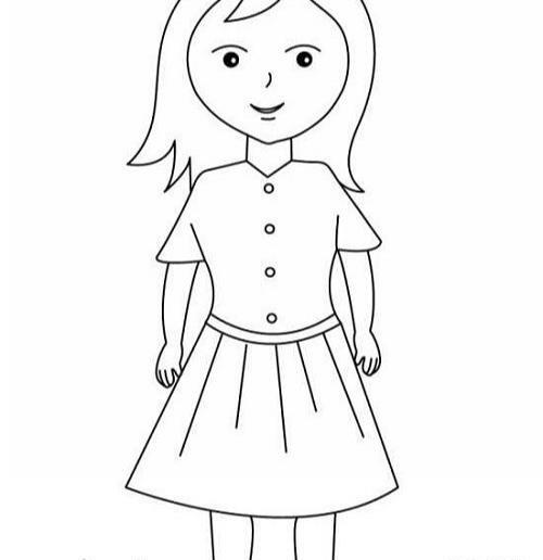 عکس نقاشی دخترانه زیبا و آسان بی رنگ