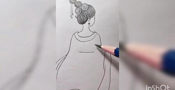 عکس نقاشی فانتزی دخترانه از پشت سر