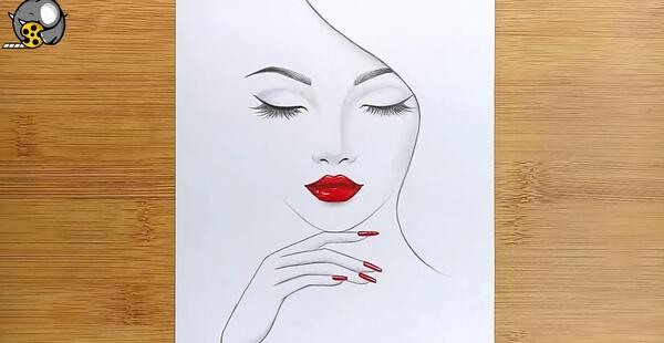 عکس نقاشی دخترانه طراحی آسان و ساده