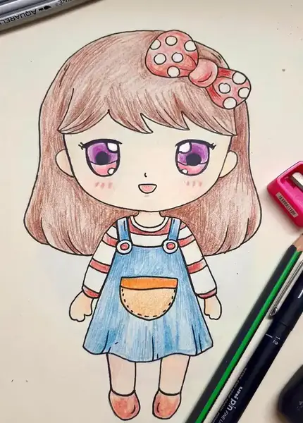 عکس نقاشی دخترانه بامزه فانتزی