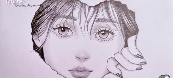 عکس نقاشی دخترانه با مداد طراحی