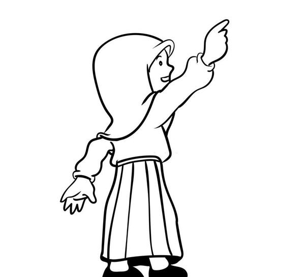عکس نقاشی دخترانه با حجاب ساده