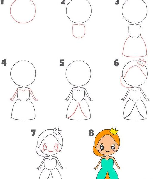 عکس نقاشی دخترانه پرنسسی آسان