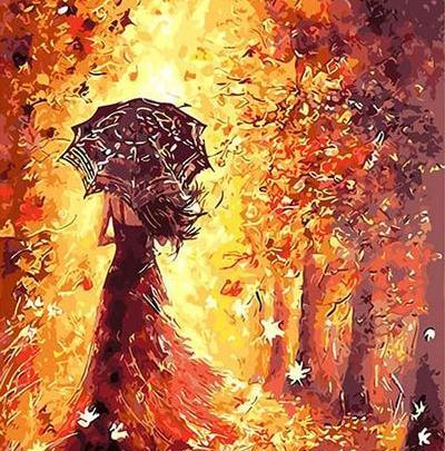 عکس نقاشی پاییزی دخترانه سخت