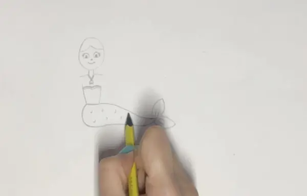 عکس نقاشی پری دریایی دخترانه زیبا
