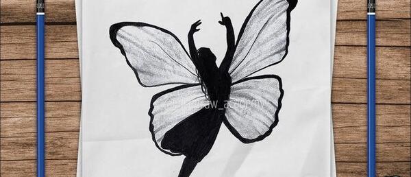 عکس نقاشی دخترانه پروانه آسان