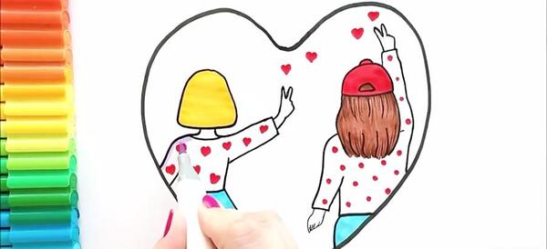 عکس نقاشی دخترانه برای تولد دوست