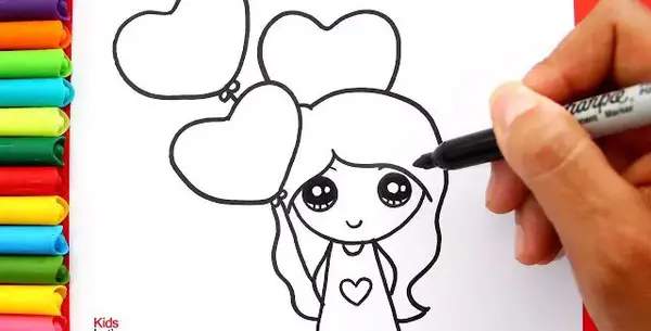 عکس نقاشی دخترانه برای تولد دوست