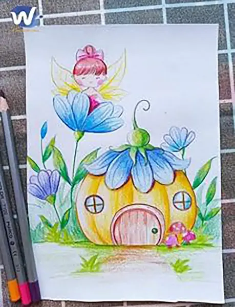 عکس نقاشی دخترانه جذاب و ساده