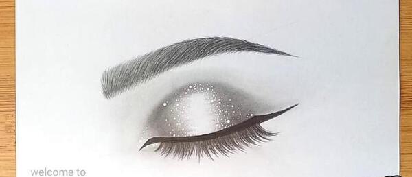 عکس نقاشی دخترانه چشم ابرو