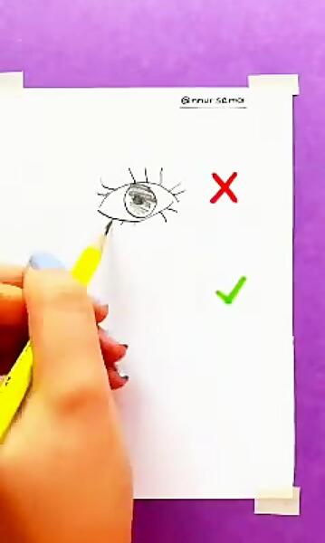 عکس نقاشی دخترانه چشم ساده