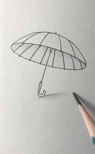 عکس نقاشی دخترانه با چتر