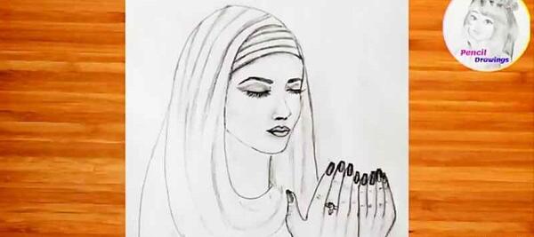 عکس نقاشی دخترانه حجاب آسان
