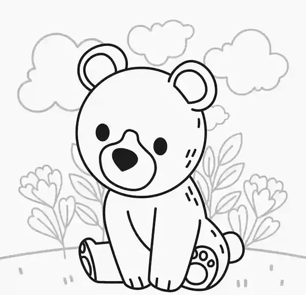 عکس نقاشی دخترانه خرس کوچولو
