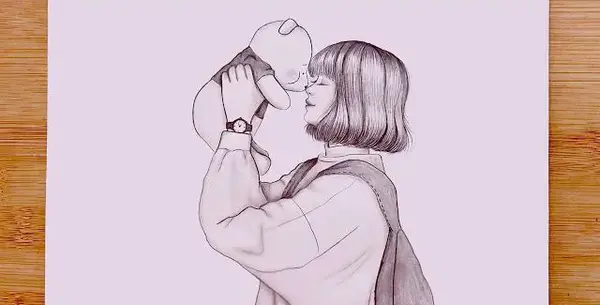 عکس نقاشی دخترانه خرس آسان