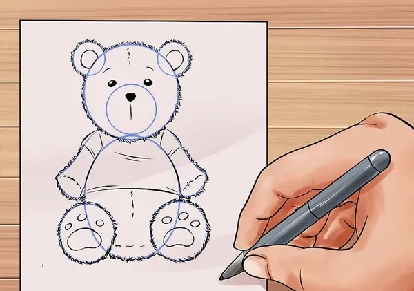 عکس نقاشی دخترانه خرس ساده