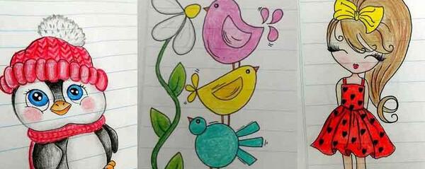 عکس نقاشی ساده دخترانه دختر کفشدوزکی