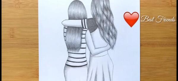 عکس نقاشی دخترانه و دوستانه