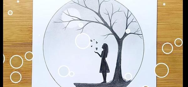 عکس نقاشی دخترانه دایره ای آسان