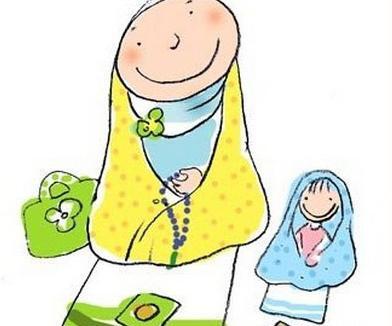 عکس نقاشی نماز دخترانه رنگ شده