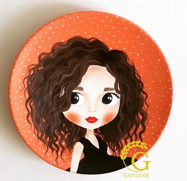عکس طرح نقاشی دخترانه روی سفال