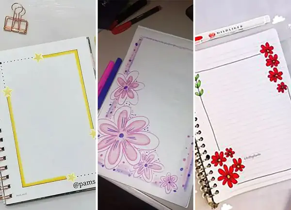 عکس نقاشی دفتر مشق دخترانه رنگین کمان