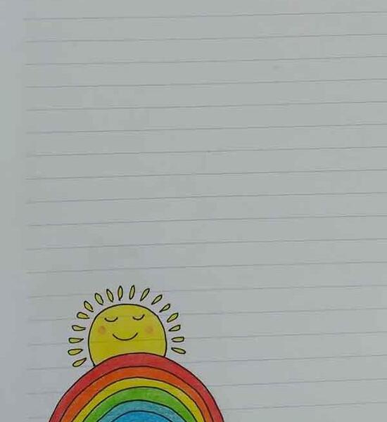 عکس نقاشی دفتر مشق دخترانه رنگین کمان