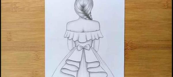 عکس آموزش نقاشی طراحی دخترانه ساده