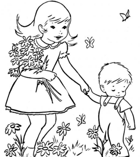 عکس نقاشی دخترانه طبیعت ساده