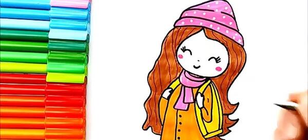 عکس نقاشی دخترانه عروسک خوشگل