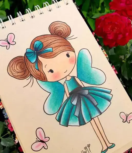 عکس نقاشی دخترانه کارتونی فانتزی