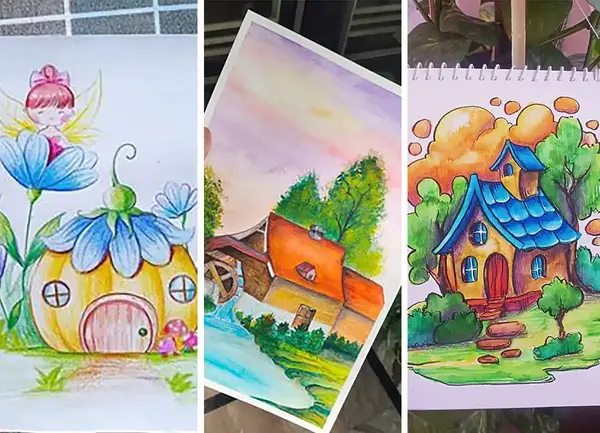 عکس نقاشی های دخترانه کودکانه ساده